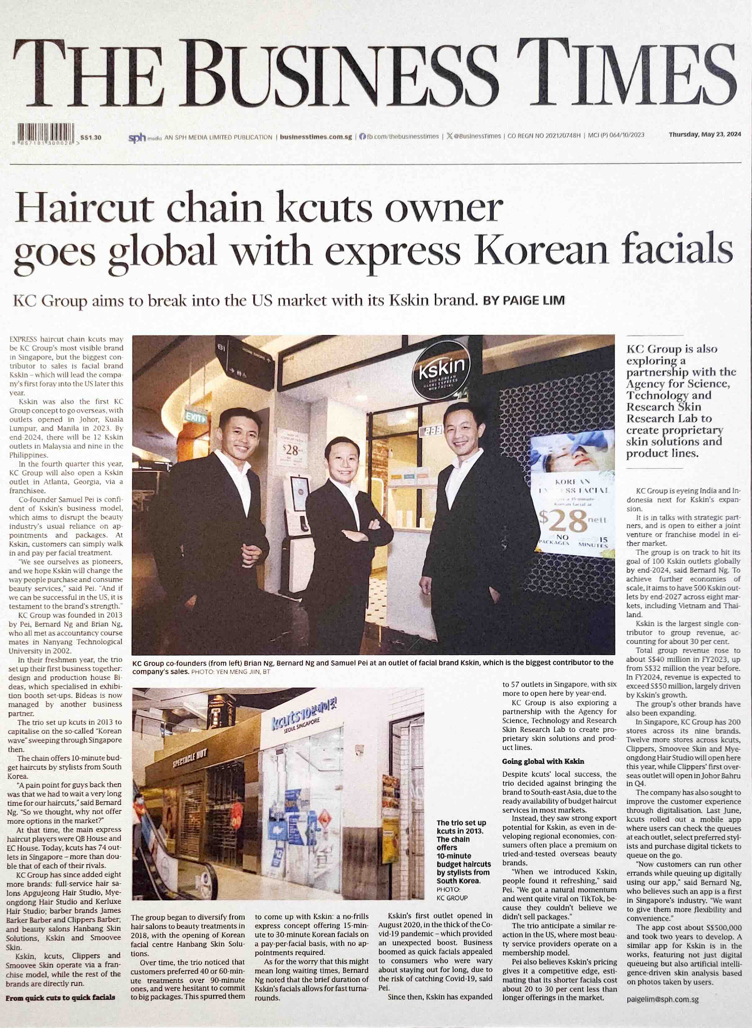 The Business Times feature on kcuts